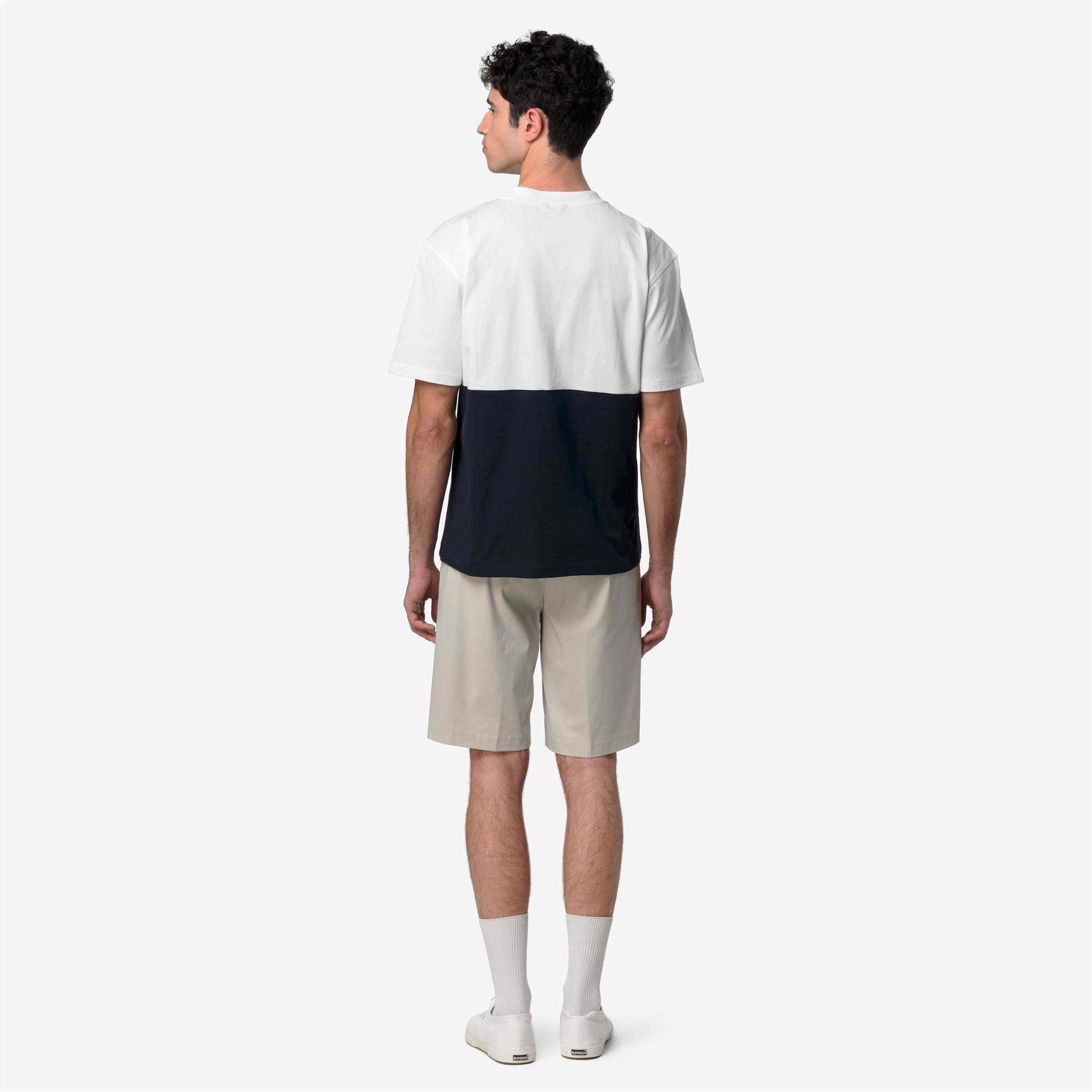 T-Shirts & Top_Man_SOLO JERSEY COLORBLOCK_T-Shirt_Blue Depth - White - Commercial 6