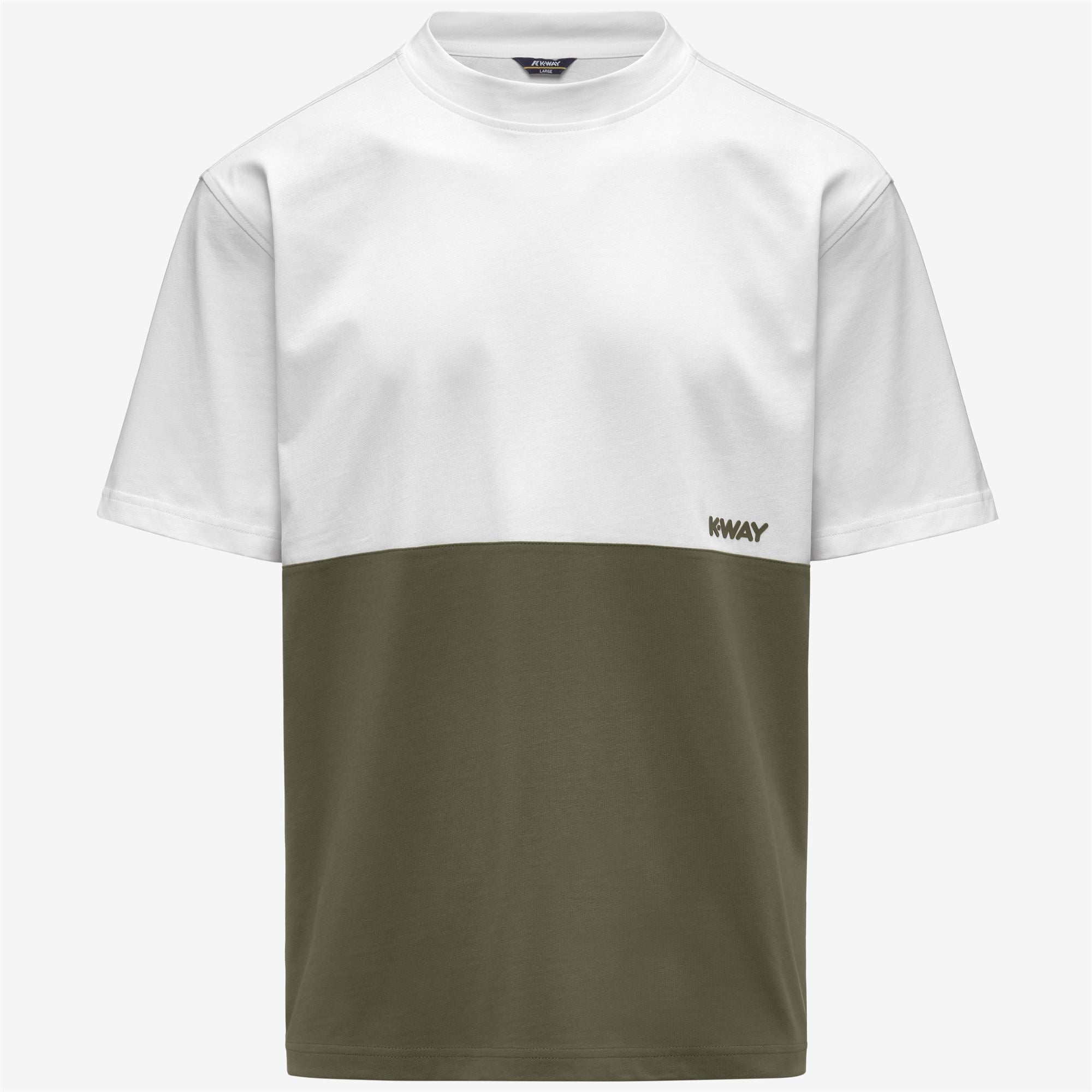 T-Shirts & Top_Man_SOLO JERSEY COLORBLOCK_T-Shirt_Green Lichen - White - Commercial 1