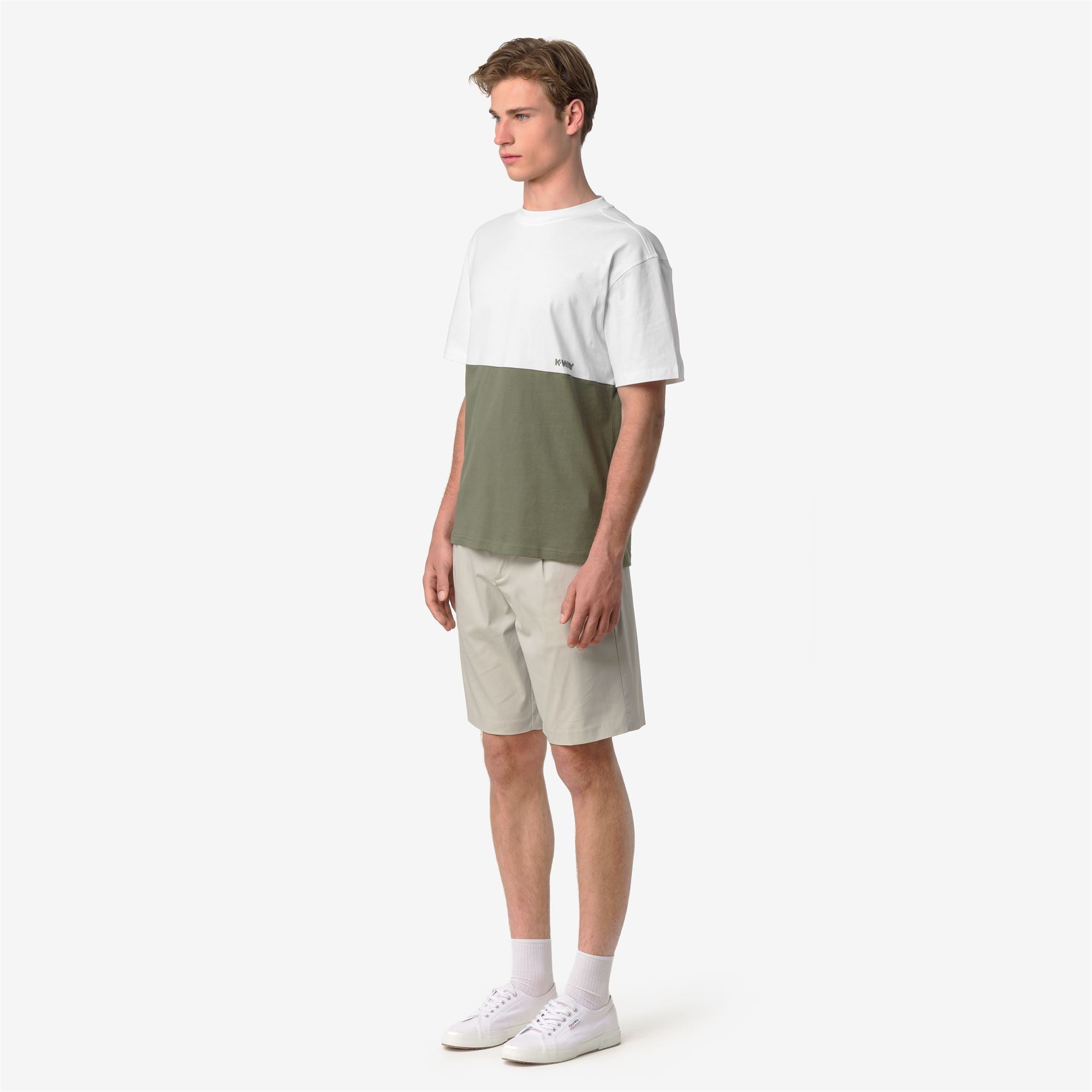 T-Shirts & Top_Man_SOLO JERSEY COLORBLOCK_T-Shirt_Green Lichen - White - Commercial 5
