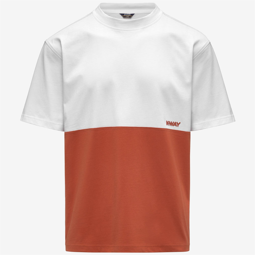 T-Shirts & Top_Man_SOLO JERSEY COLORBLOCK_T-Shirt_Orange Brownish - White - Commercial 1