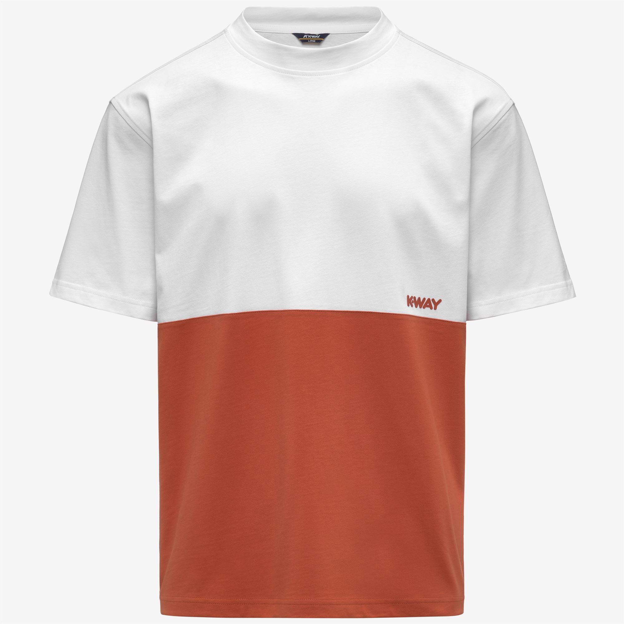 T-Shirts & Top_Man_SOLO JERSEY COLORBLOCK_T-Shirt_Orange Brownish - White - Commercial 1