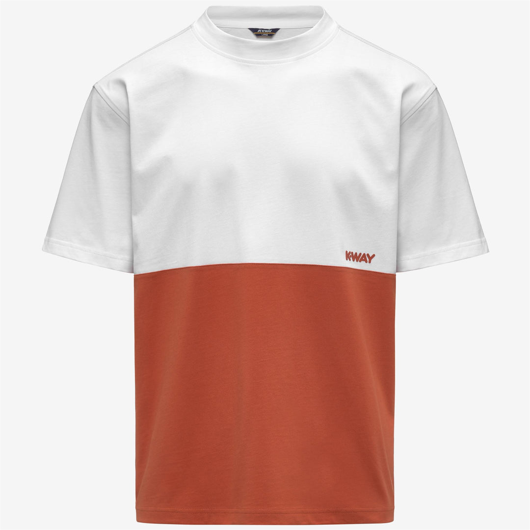 SOLO JERSEY COLORBLOCK - T-Shirt & Top - T-Shirt - Homme - Orange Brownish-White 01