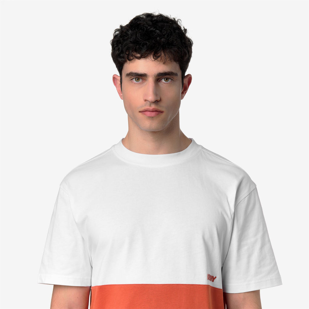T-Shirts & Top_Man_SOLO JERSEY COLORBLOCK_T-Shirt_Orange Brownish - White - Commercial 7
