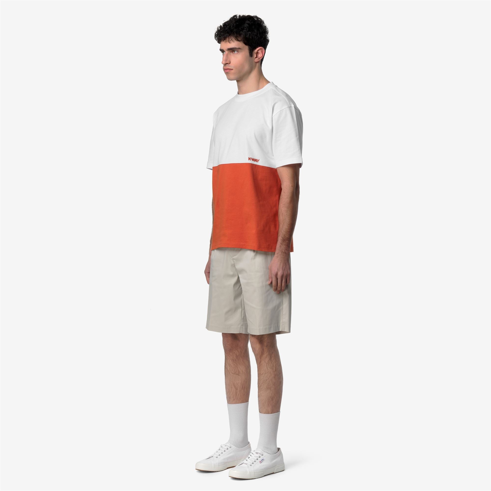 T-Shirts & Top_Man_SOLO JERSEY COLORBLOCK_T-Shirt_Orange Brownish - White - Commercial 5