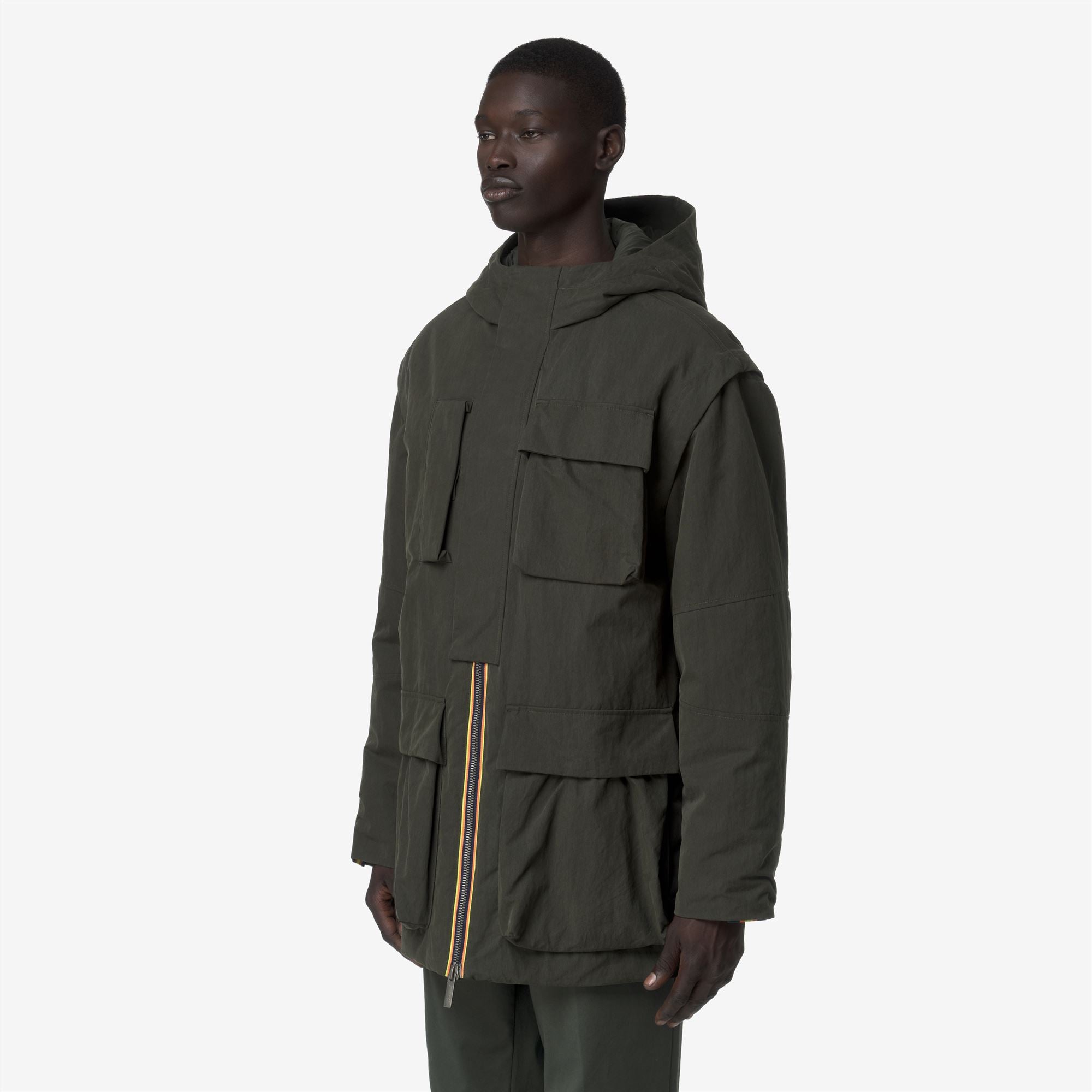 Jackets_MAN_OTTO COTTON FEEL_Mid_Green Blackish Combo - GREEN BLACKISH - Commercial 5