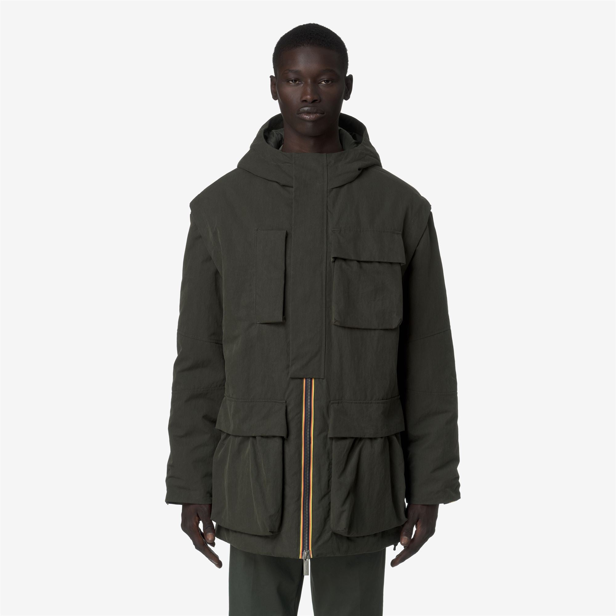 Jackets_MAN_OTTO COTTON FEEL_Mid_Green Blackish Combo - GREEN BLACKISH - Commercial 4