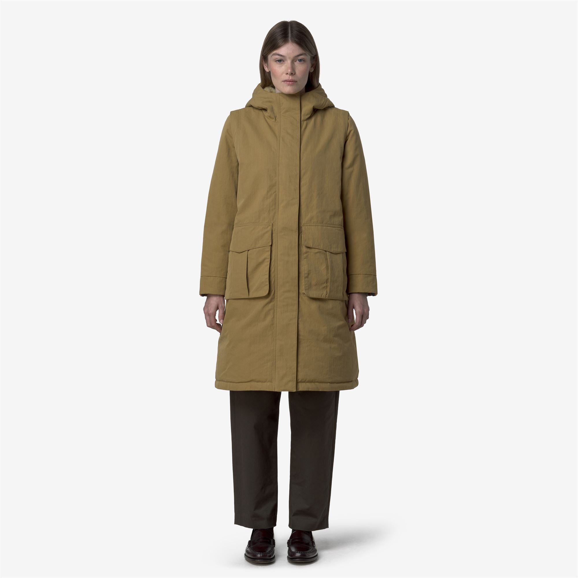 Jackets_WOMAN_BRUNIL COTTON FEEL_Long_Beige Seed-Beige FUR - Commercial 4