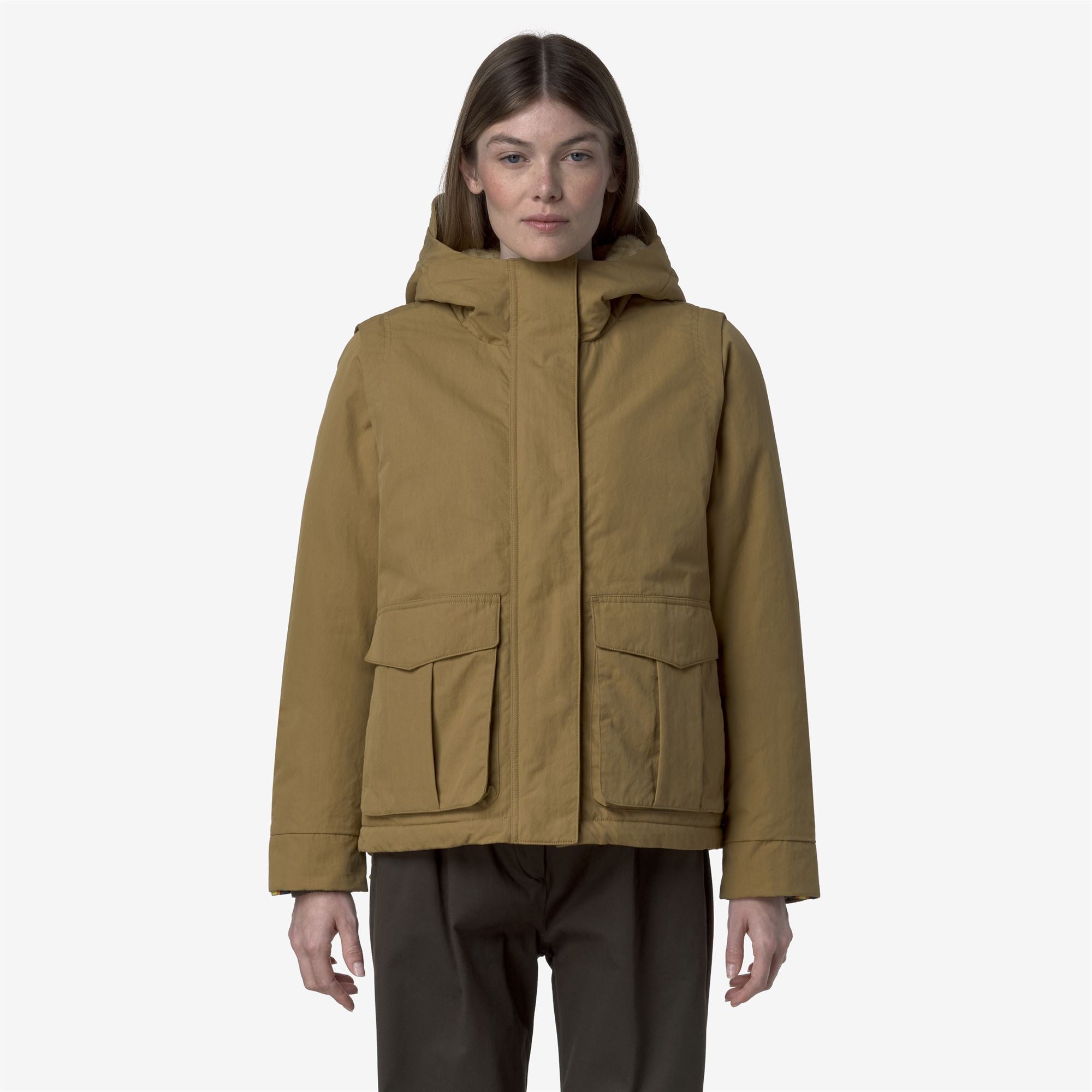 Jackets_WOMAN_IDELER COTTON FEEL_Short_Beige Seed-Beige FUR - Commercial 4
