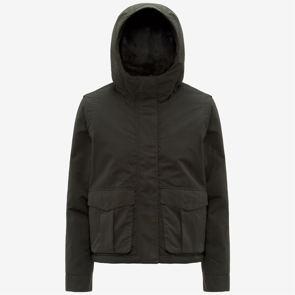 Jackets_WOMAN_IDELER COTTON FEEL_Short_Green Blackish-Green Blackish FUR - Commercial 1