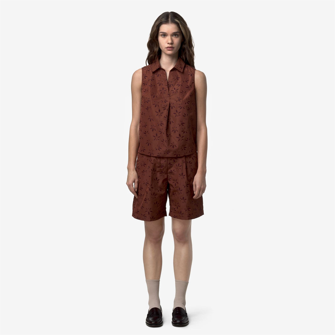 ANTY EMBY JACQUARD - Chemises - Haut - Femme - BROWN-VIOLET JACQUARD-Brown Reddish-Violet Burnished main