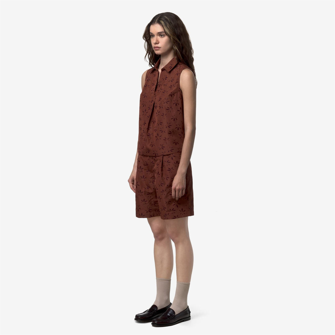ANTY EMBY JACQUARD - Chemises - Haut - Femme - BROWN-VIOLET JACQUARD-Brown Reddish-Violet Burnished main