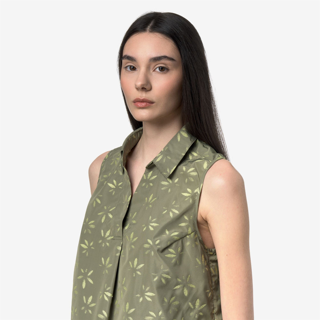 ANTY EMBY JACQUARD - Chemises - Haut - Femme - GREEN-LIME JACQUARD-Green Lichen-Green Dk Lime main