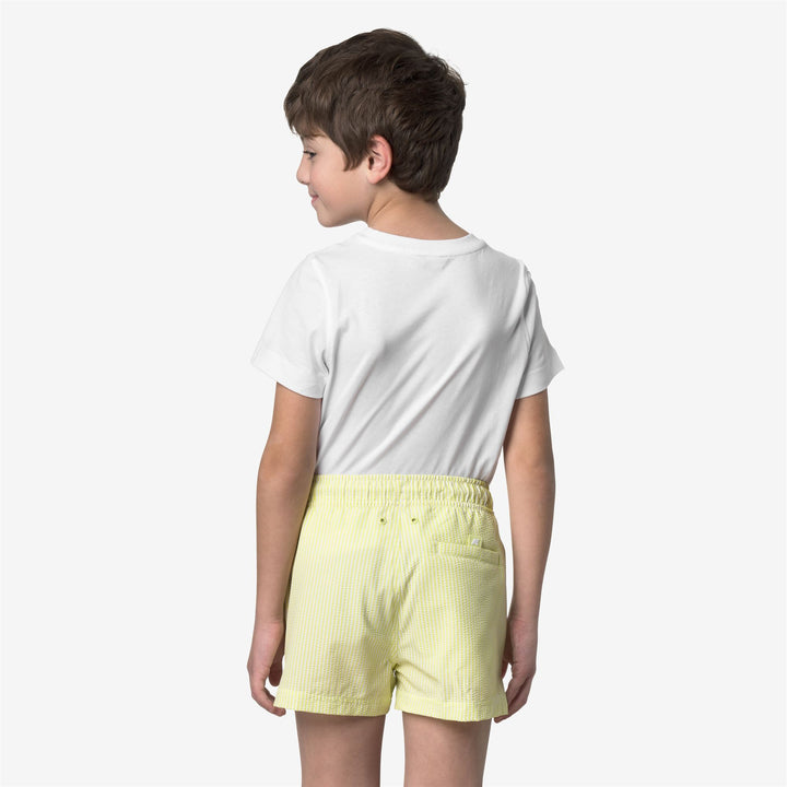P. HAZEL STRIPES BEACH - Maillots de bain - Maillots de bain - Garçon - White-Yellow Lime 4