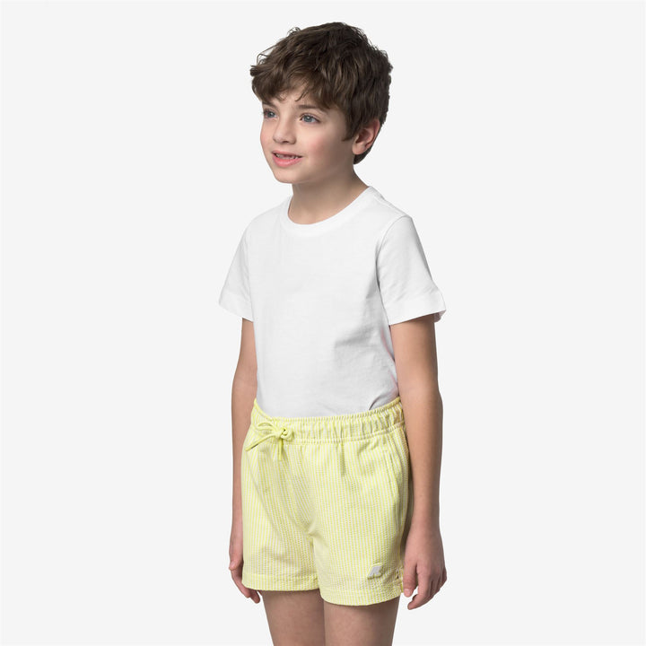 P. HAZEL STRIPES BEACH - Maillots de bain - Maillots de bain - Garçon - White-Yellow Lime 3