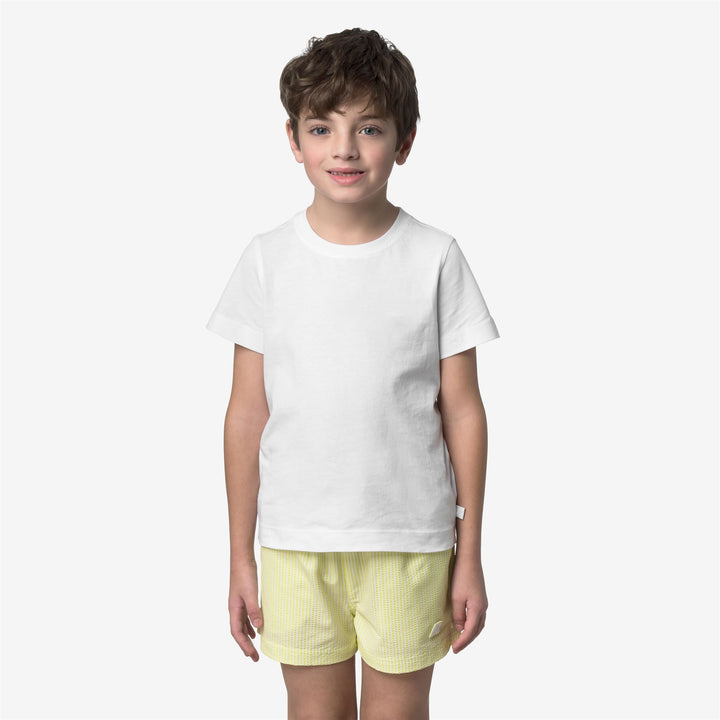P. HAZEL STRIPES BEACH - Maillots de bain - Maillots de bain - Garçon - White-Yellow Lime 2
