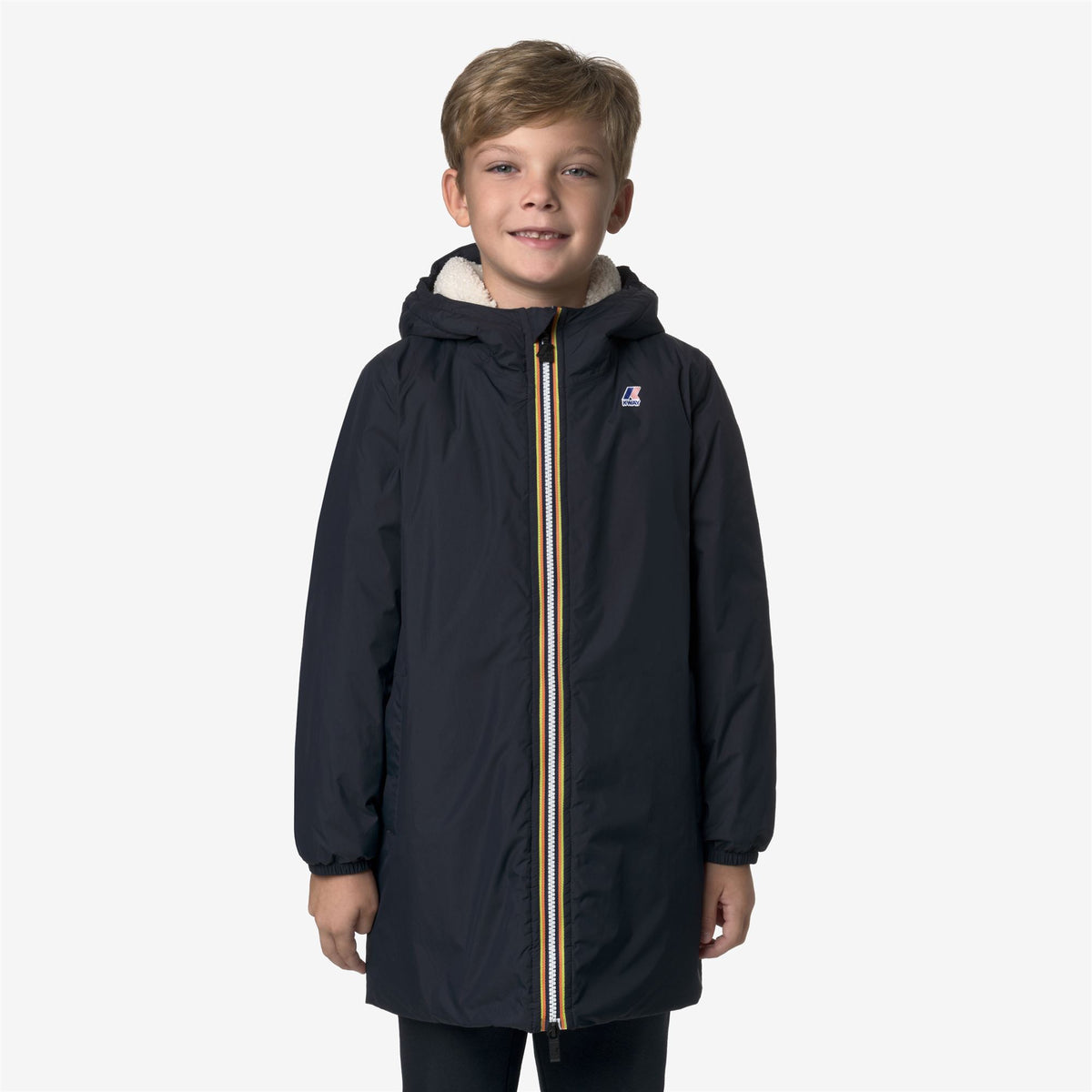 Jackets_KID UNISEX_P. LE VRAI 4.0 EIFFEL ORSETTO_3/4 Length_Blue Depth - Commercial 1