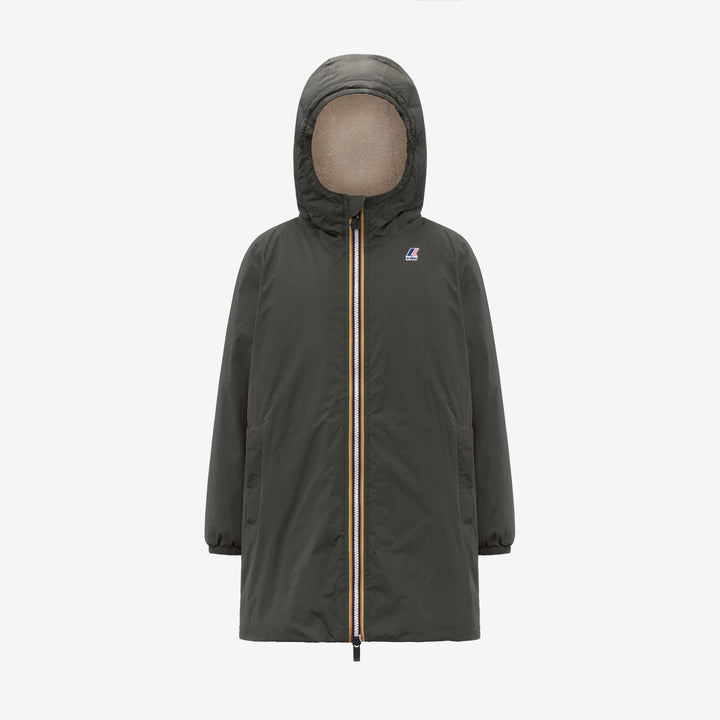 P. LE VRAI 4.0 EIFFEL ORSETTO - Jackets - 3/4 LENGTH - KID UNISEX - GREEN BLACKISH