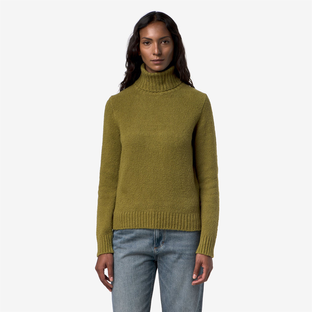 Knitwear_Woman_PEGGY SPONGE YARN_Pull Over_Green Peat - Commercial 4