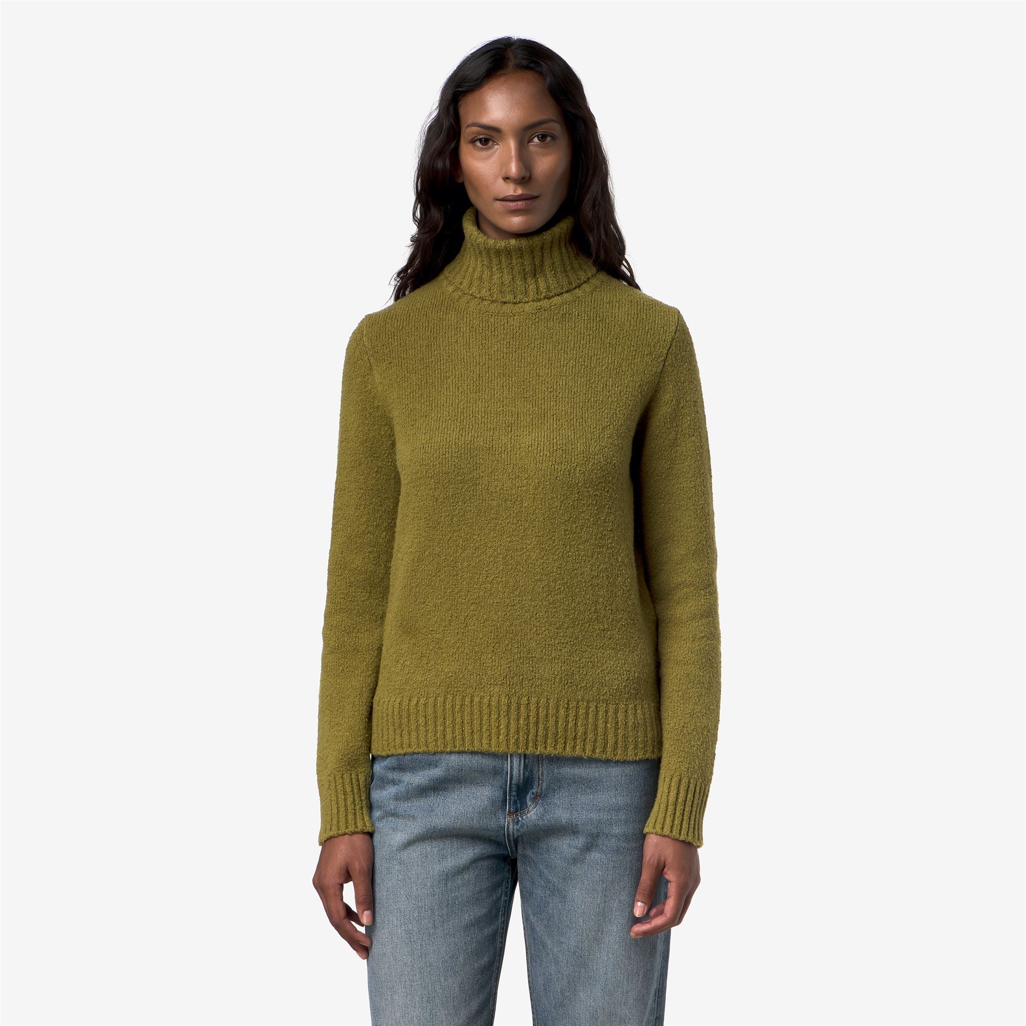 Knitwear_Woman_PEGGY SPONGE YARN_Pull Over_Green Peat - Commercial 4