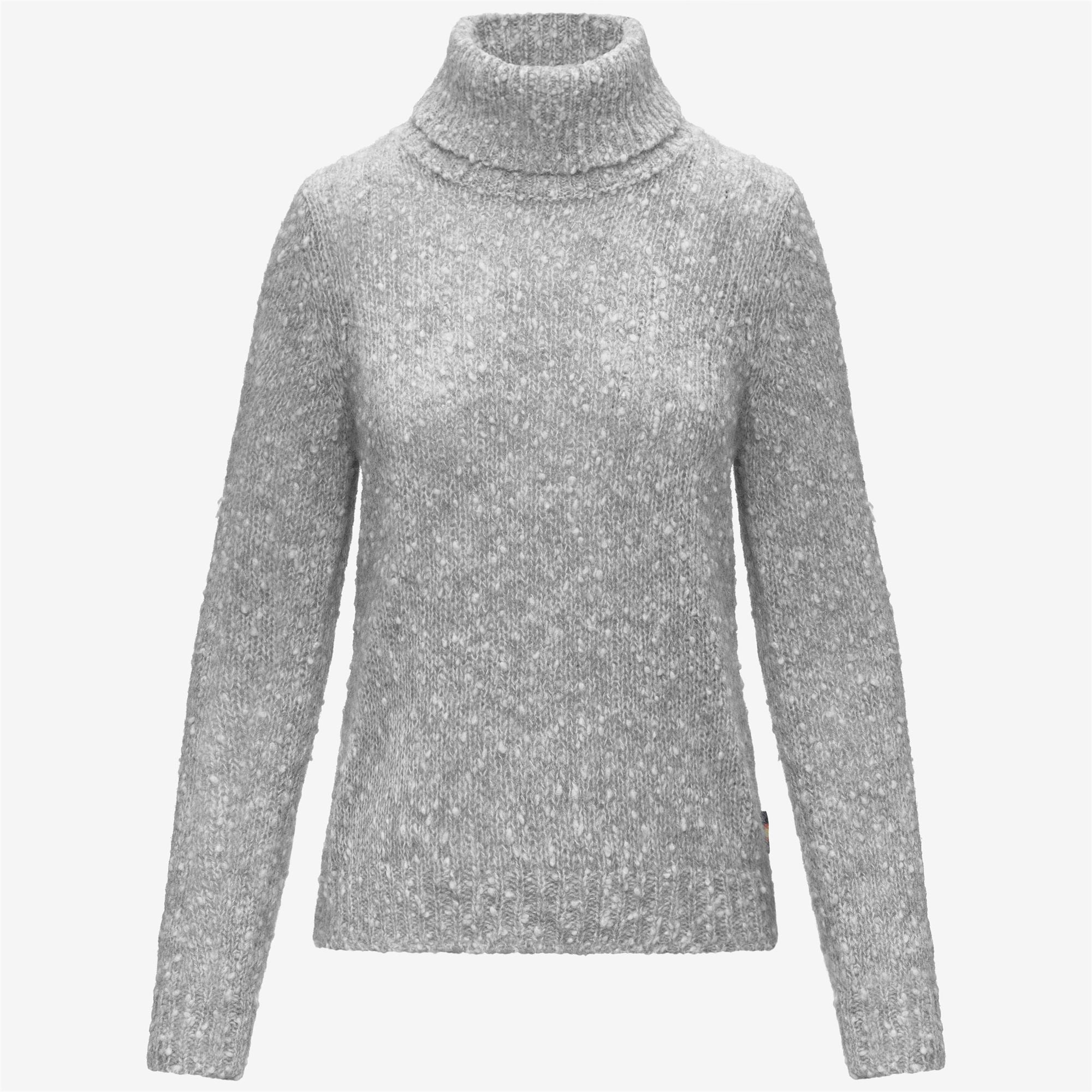 Knitwear_Woman_CORINE COCCOLA YARN_Pull Over_GREY - WHITE - Commercial 1
