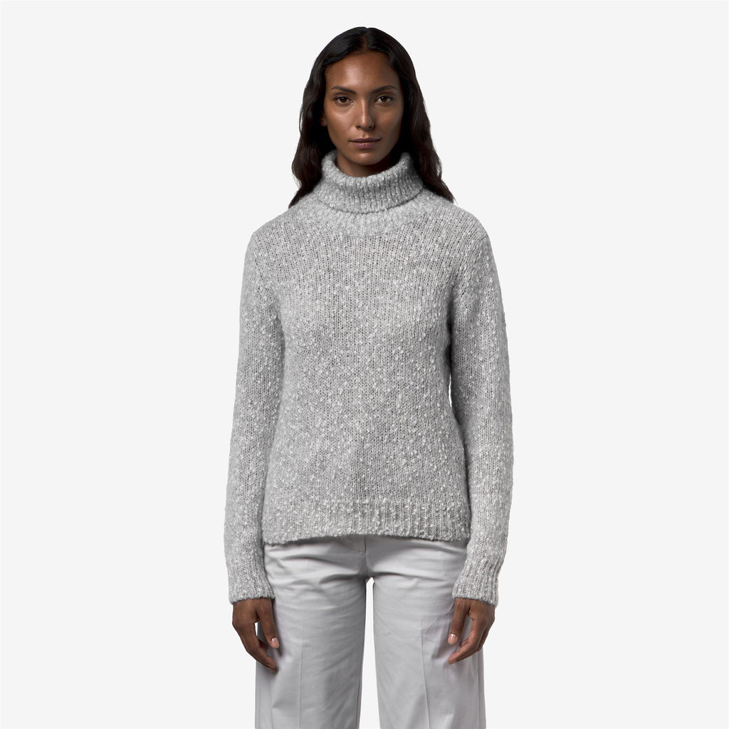 Knitwear_Woman_CORINE COCCOLA YARN_Pull Over_GREY - WHITE - Commercial 4