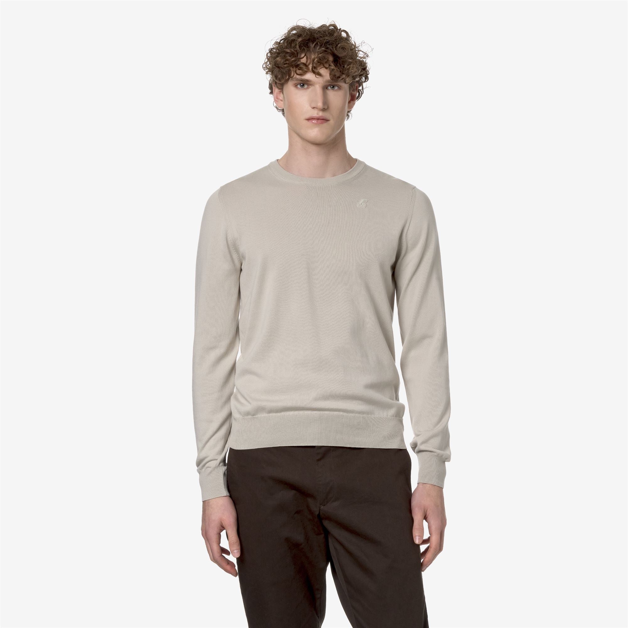 Knitwear_MAN_SEBASTIEN COTTON PS_Pull Over_BEIGE LT - Commercial 4