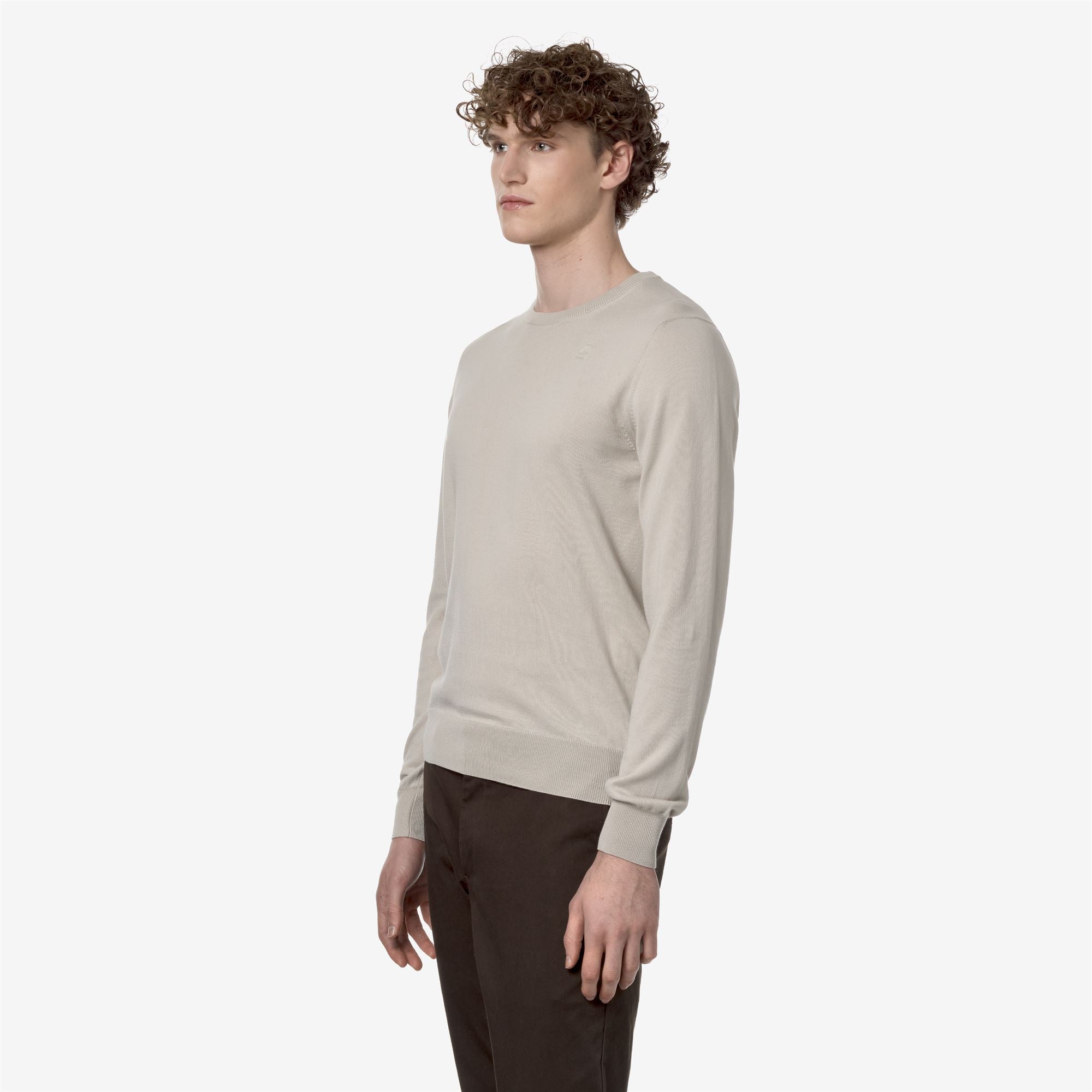 Knitwear_MAN_SEBASTIEN COTTON PS_Pull Over_BEIGE LT - Commercial 5