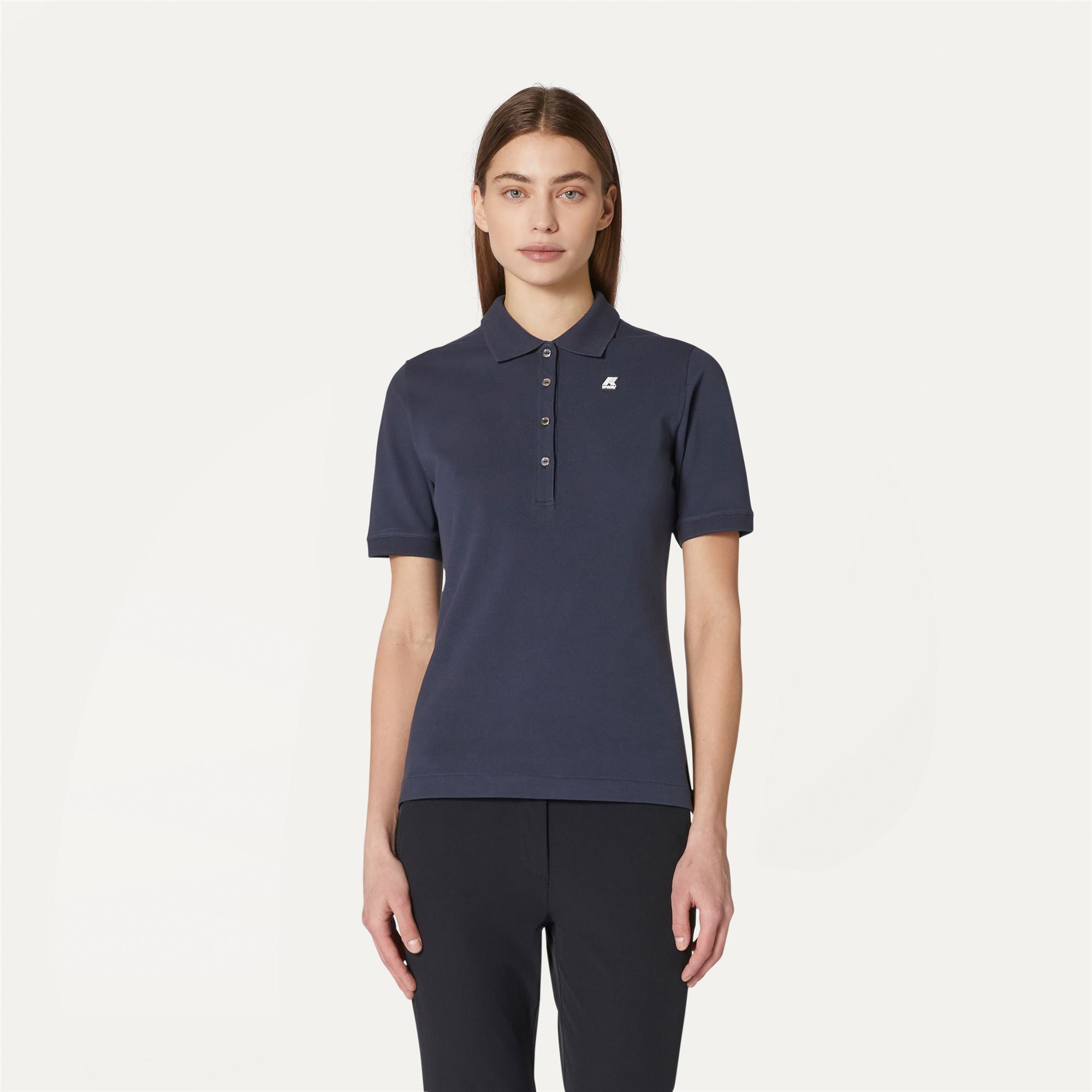 Polo Shirts_WOMAN_ALI_Polo_Blue Depth - Commercial 4