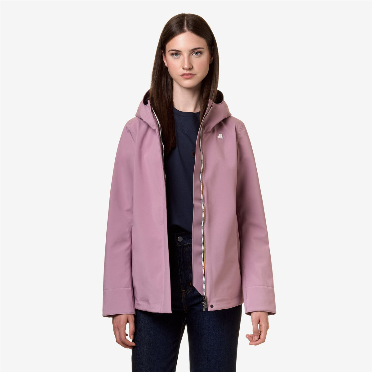 Jackets_Woman_MADLAINE BONDED V_Mid_Violet Dusty - Blue Depth - Commercial 4