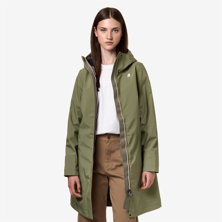 STEPHY BONDED - Jackets - 3/4 LENGTH - WOMAN - GREEN S-BLUE D 3