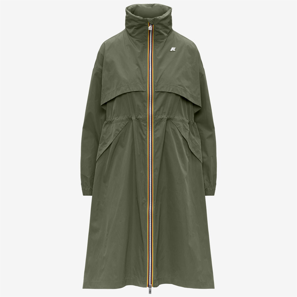 Jackets_WOMAN_AUBE MEMORY TOUCH_Long_Green Lichen - Commercial 1