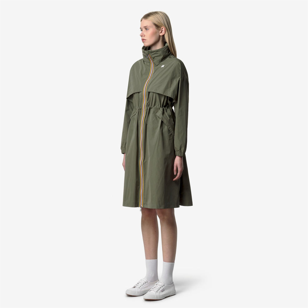 Jackets_WOMAN_AUBE MEMORY TOUCH_Long_Green Lichen - Commercial 5