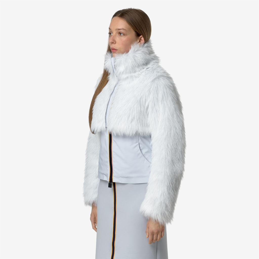 Jackets_WOMAN_MEL ECO FUR BONDED_Short_Grey Lilla - Black Ash - Commercial 5