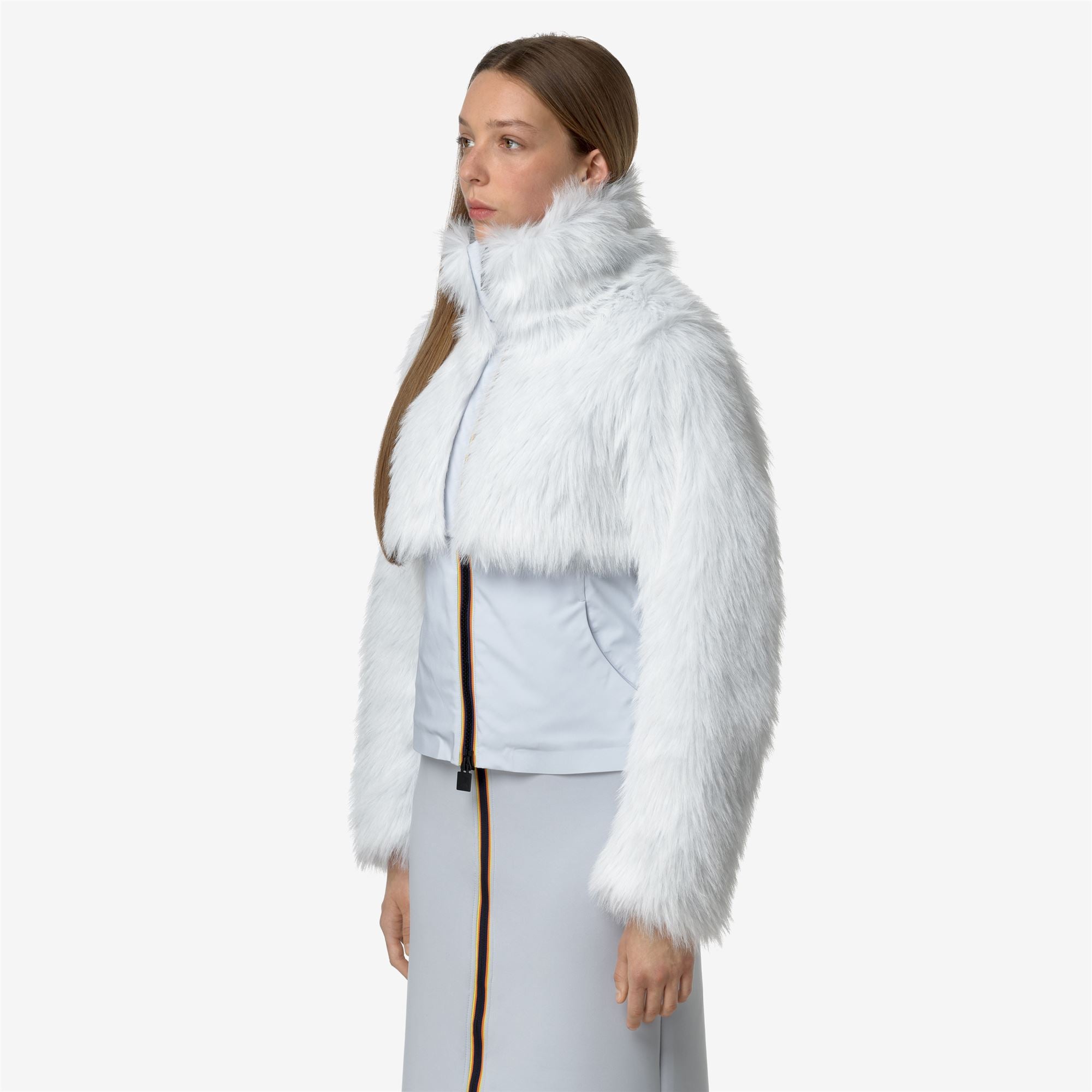 Jackets_WOMAN_MEL ECO FUR BONDED_Short_Grey Lilla - Black Ash - Commercial 5