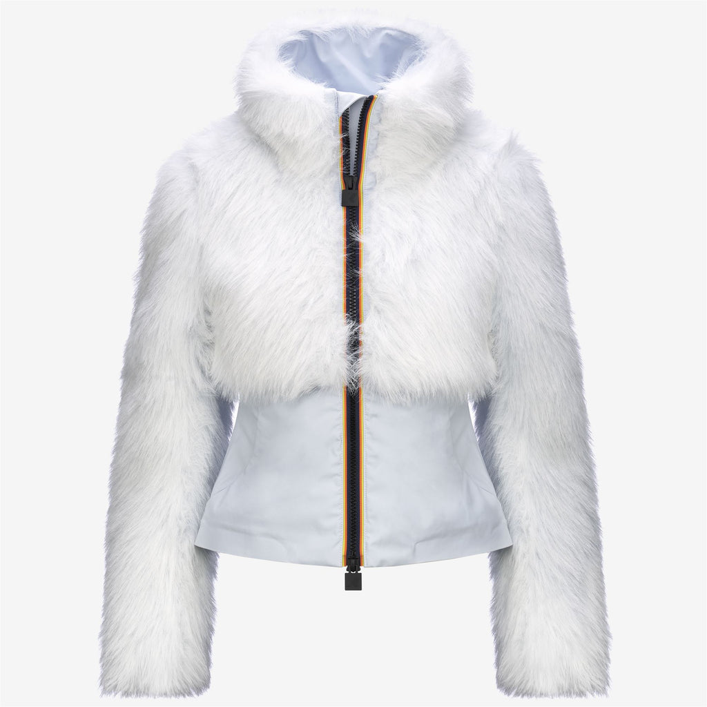 Jackets_WOMAN_MEL ECO FUR BONDED_Short_Grey Lilla - Black Ash - Commercial 1