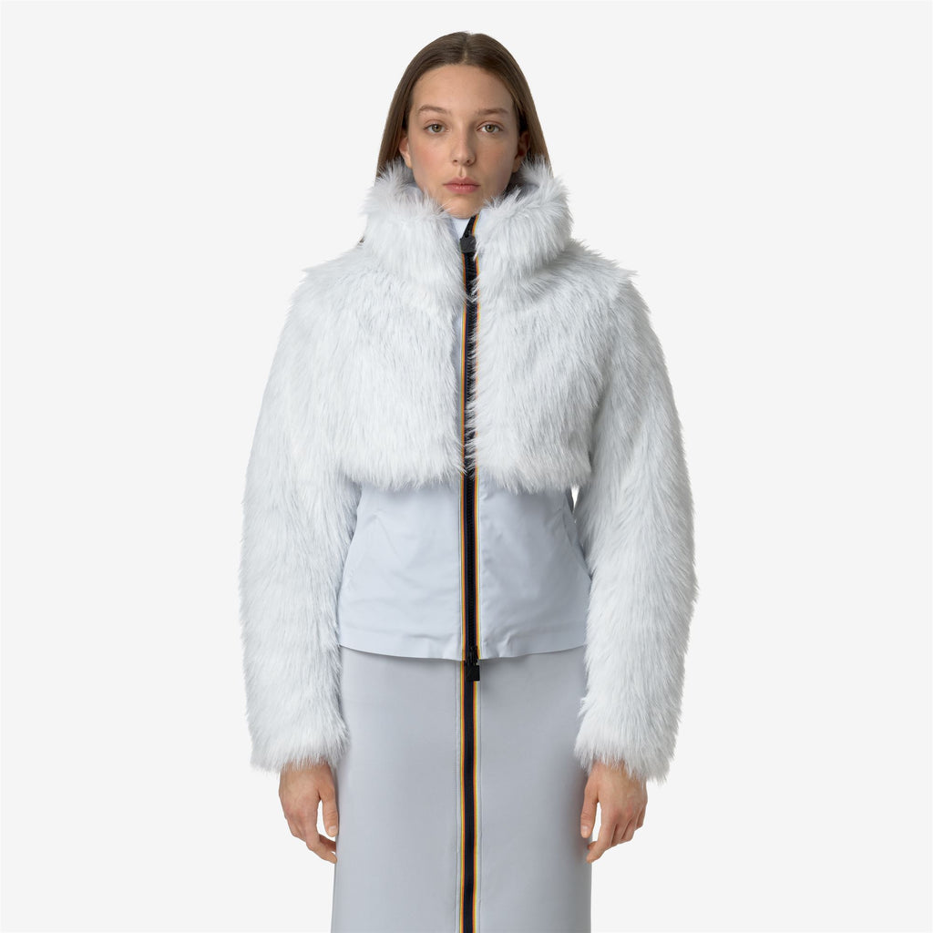 Jackets_WOMAN_MEL ECO FUR BONDED_Short_Grey Lilla - Black Ash - Commercial 4