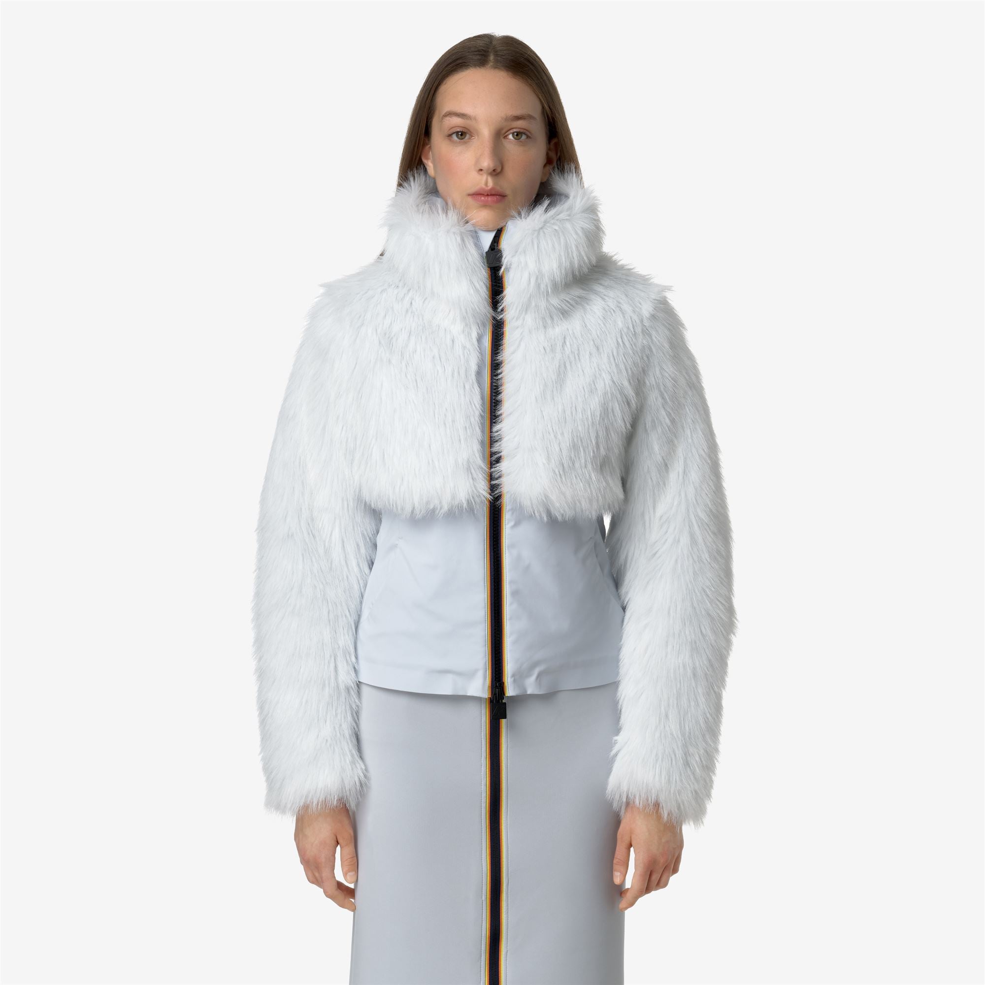 Jackets_WOMAN_MEL ECO FUR BONDED_Short_Grey Lilla - Black Ash - Commercial 4
