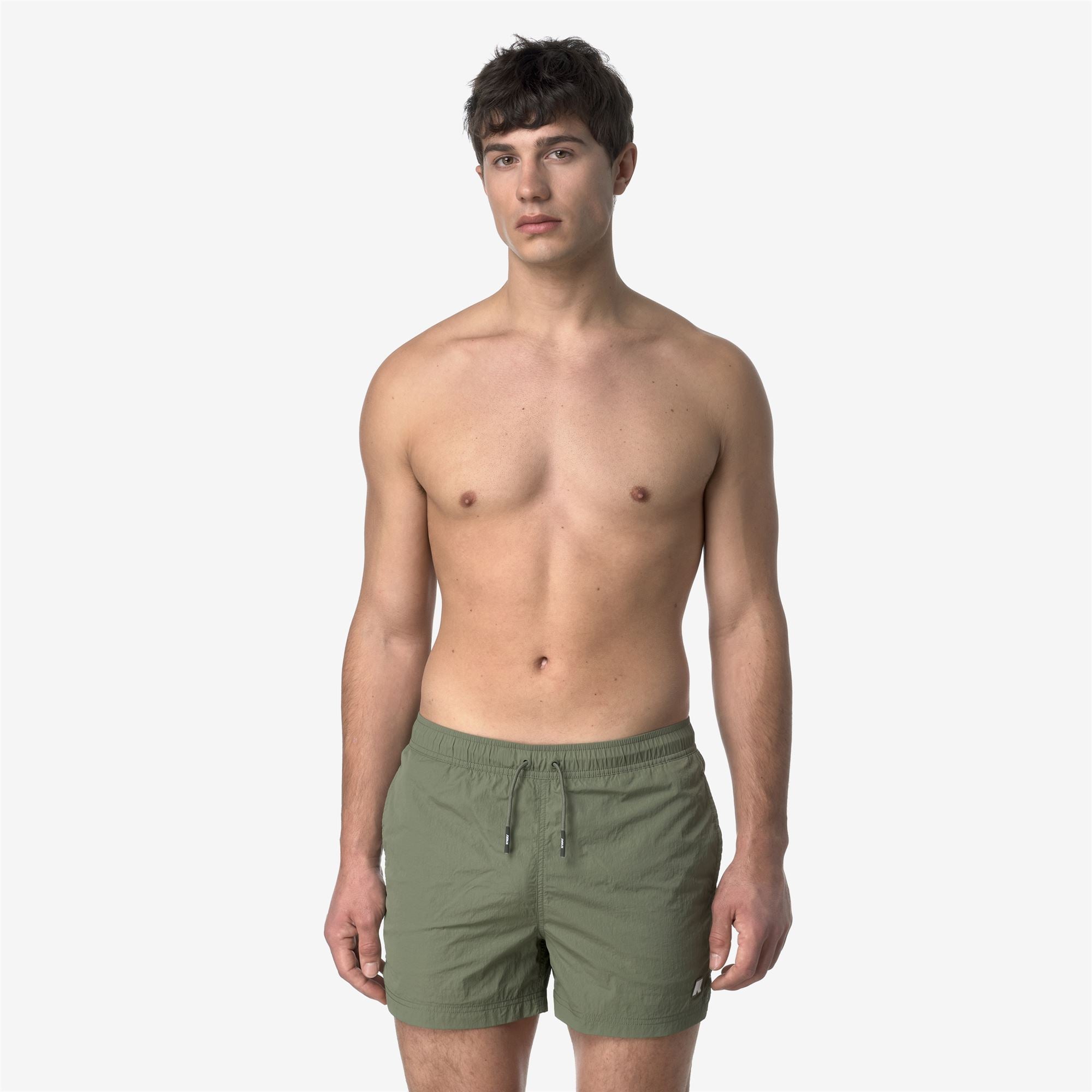 Bathing Suits_MAN_HAZEL BEACH_Swimming Trunks_Green Lichen - Commercial 4