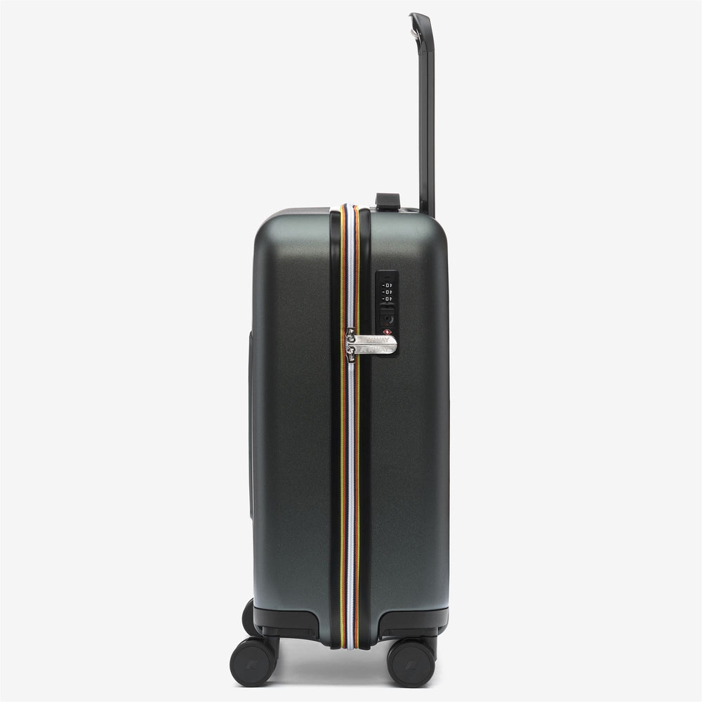Luggage Bags Unisex EUDOXIE LOGO Trolley GREEN BLACKISH Dressed Front (jpg Rgb)	