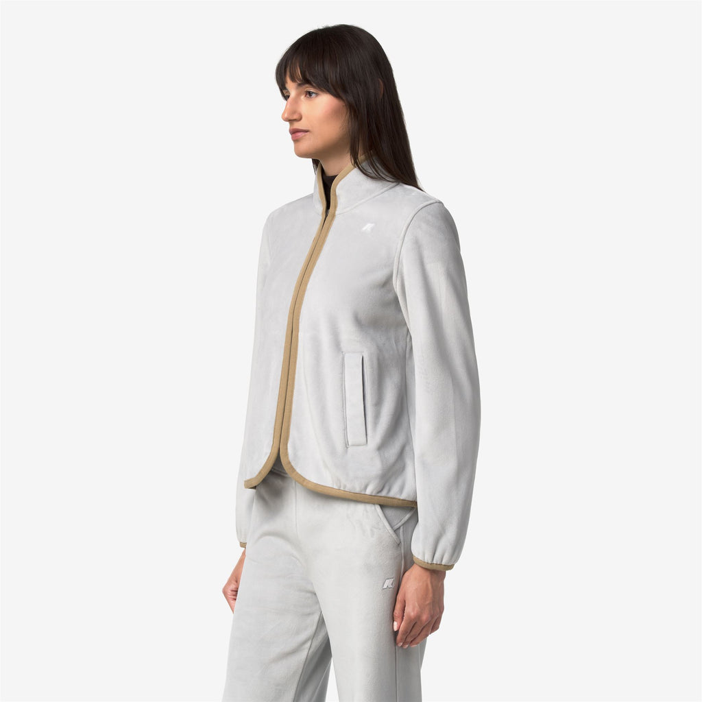 Fleece_Woman_TUDA VELOUR POLAR_Jacket_Grey Ash - Beige Khaki - Commercial 5