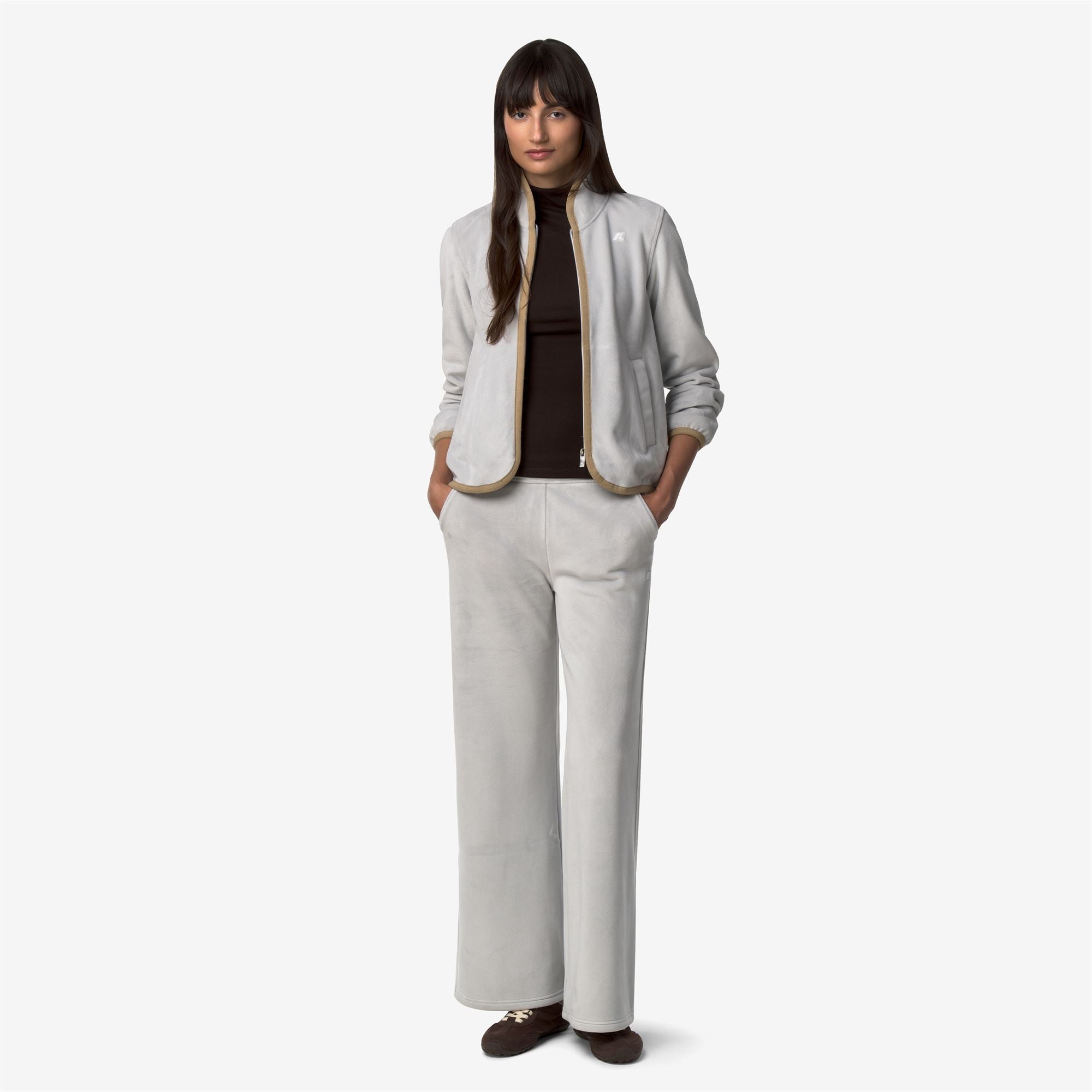 Fleece_Woman_TUDA VELOUR POLAR_Jacket_Grey Ash - Beige Khaki - Commercial 7