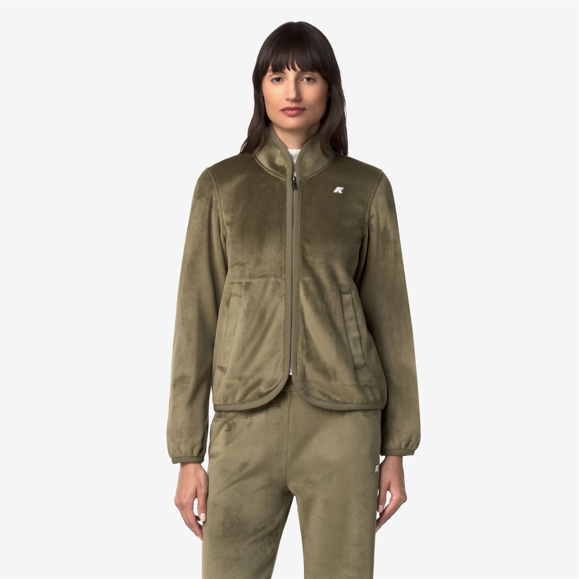 Fleece_Woman_TUDA VELOUR POLAR_Jacket_Green Army-Green Army - Commercial 4
