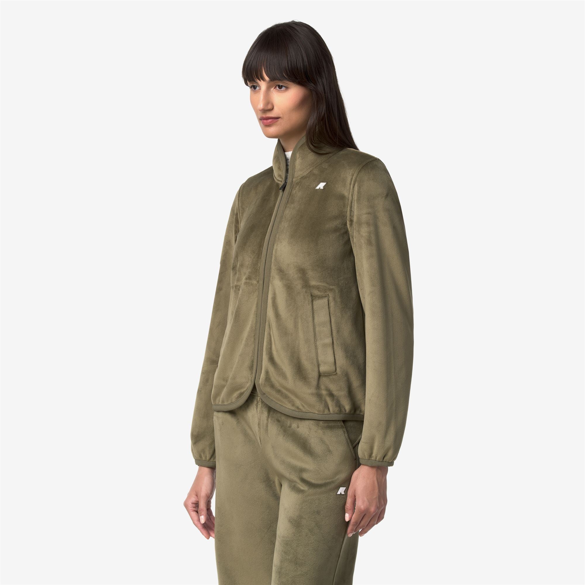 Fleece_Woman_TUDA VELOUR POLAR_Jacket_Green Army-Green Army - Commercial 5