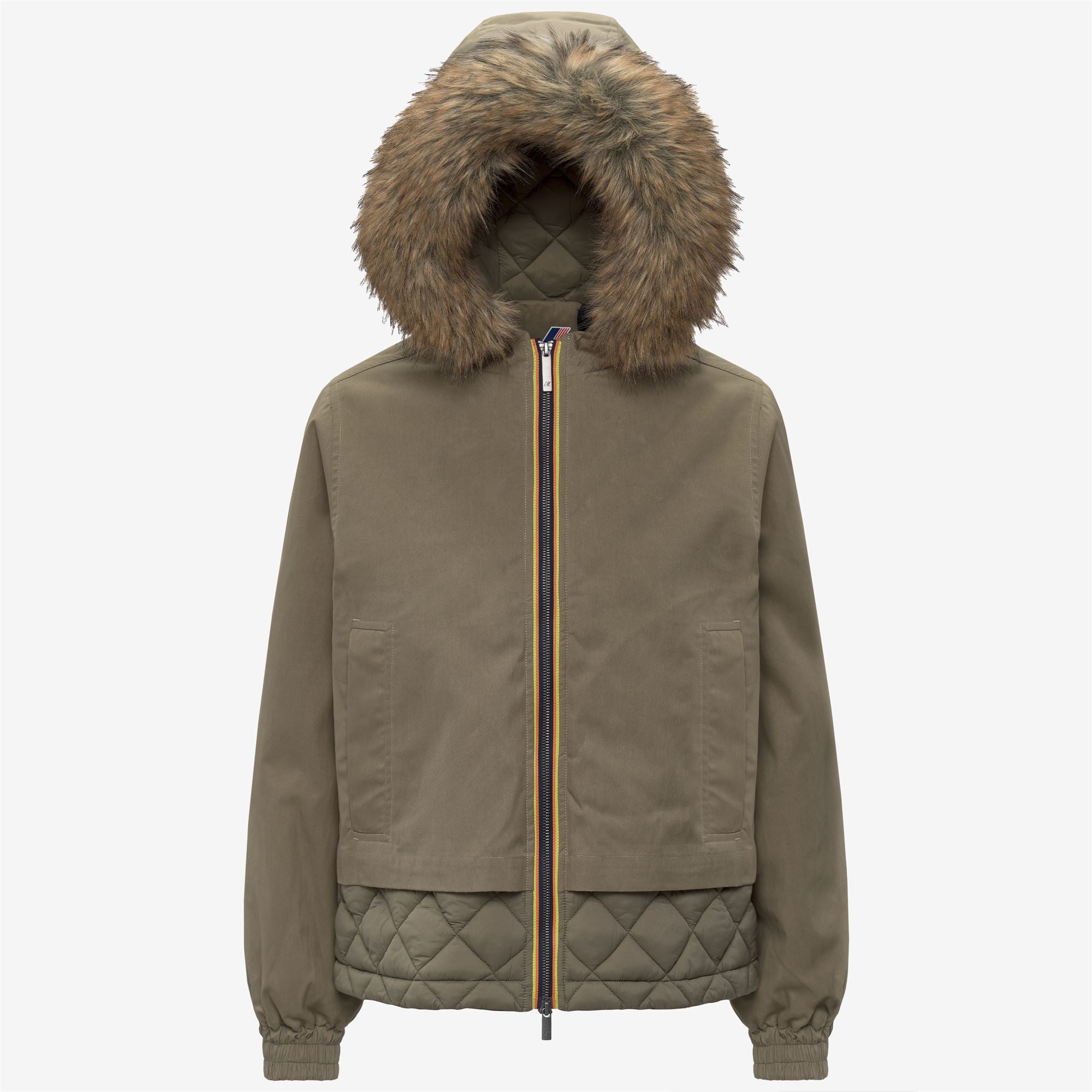 Jackets_Woman_TOSCA WAX COTTON NYLON_Short_Green Army - Commercial 1