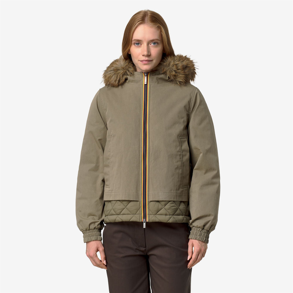 Jackets_Woman_TOSCA WAX COTTON NYLON_Short_Green Army - Commercial 4