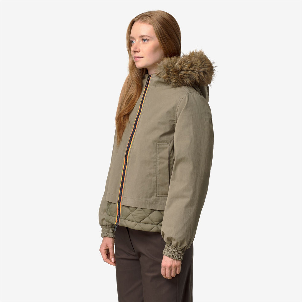 Jackets_Woman_TOSCA WAX COTTON NYLON_Short_Green Army - Commercial 5