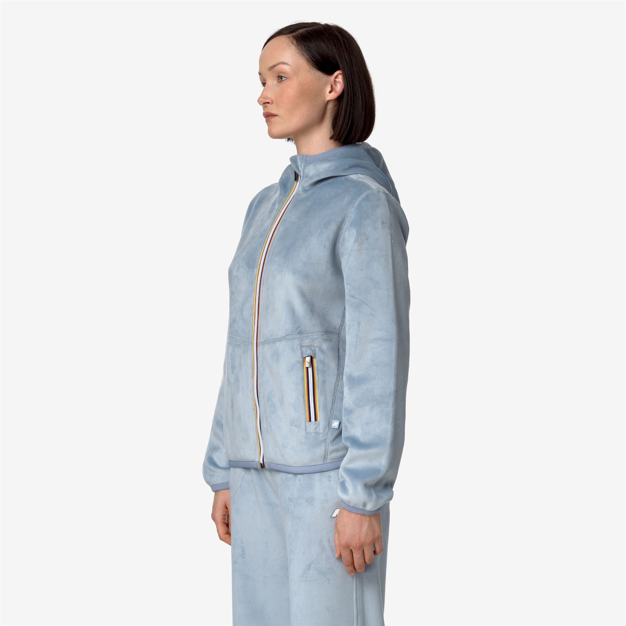 Fleece_WOMAN_LILY VELOUR POLAR DOUBLE_Jacket_Blue A-Blue A - Commercial 5