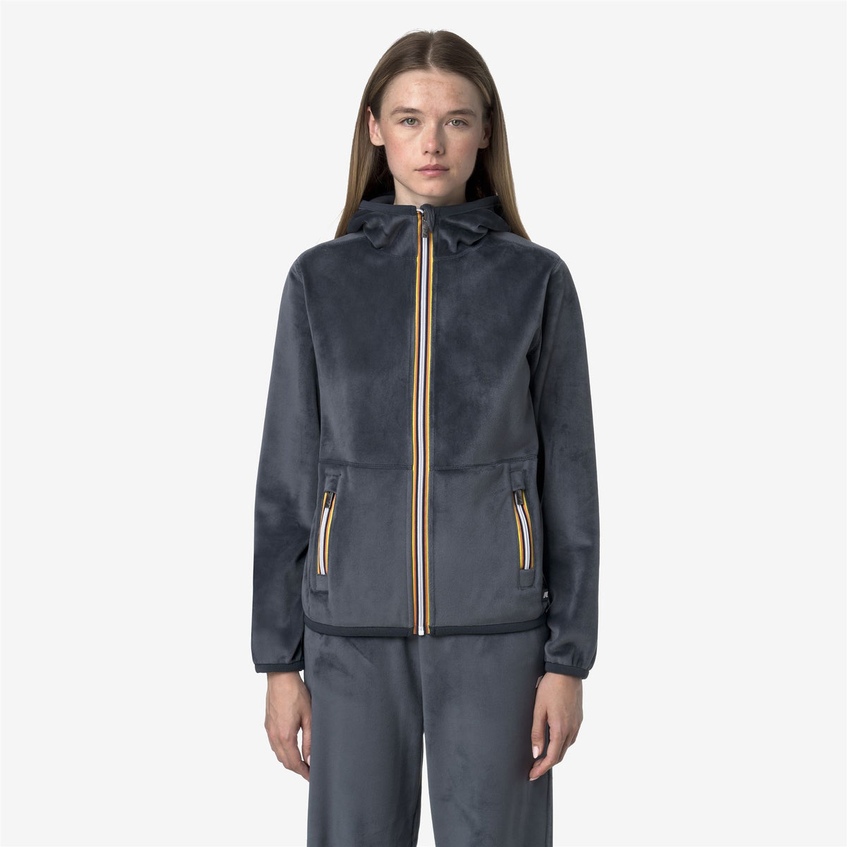 Fleece_WOMAN_LILY VELOUR POLAR DOUBLE_Jacket_Blue Airforce Combo - Blue Airforce - Commercial 4
