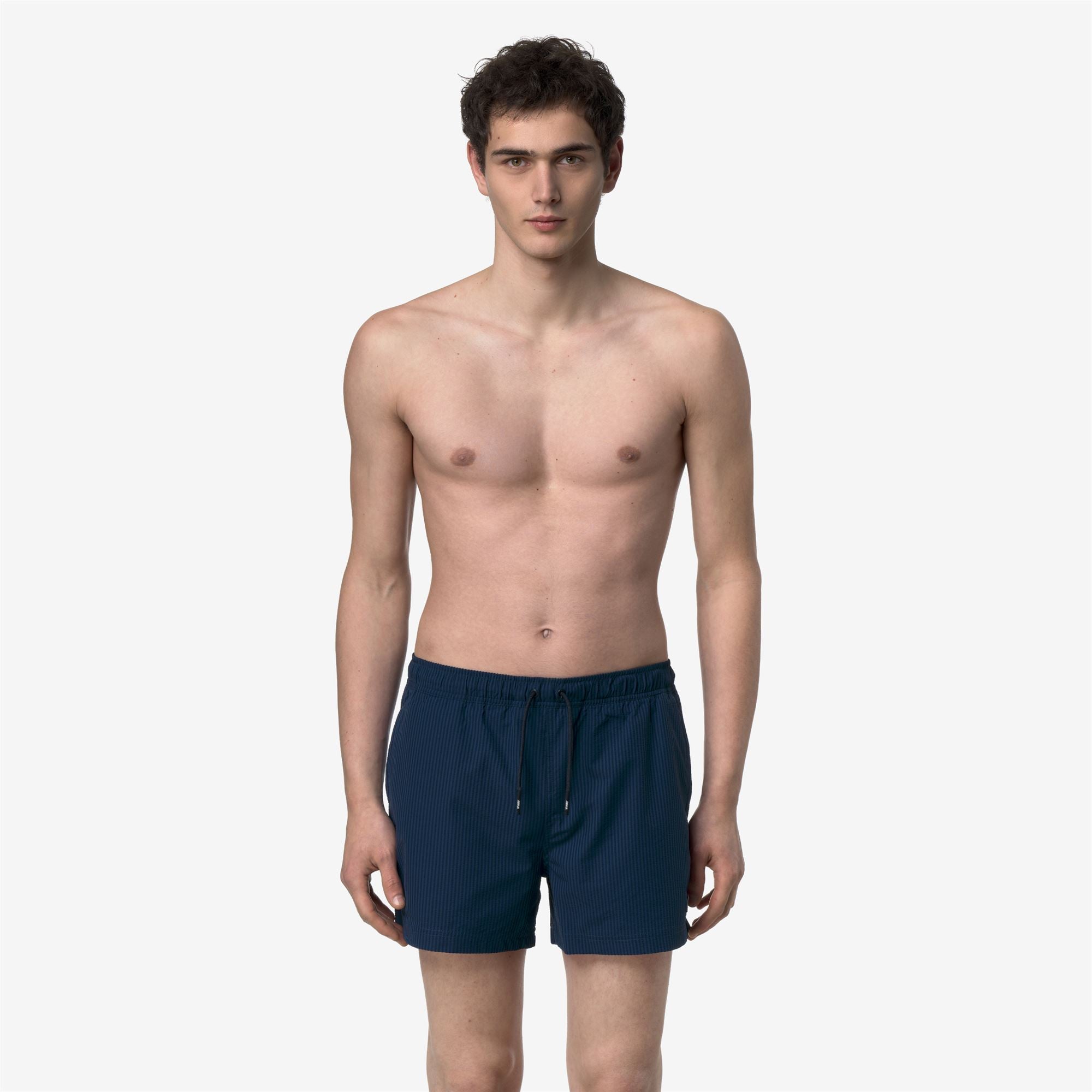 Bathing Suits_Man_HAZEL MID STRIPES BEACH_Swimming Trunks_Blue Insignia - Blue Depth - Commercial 4