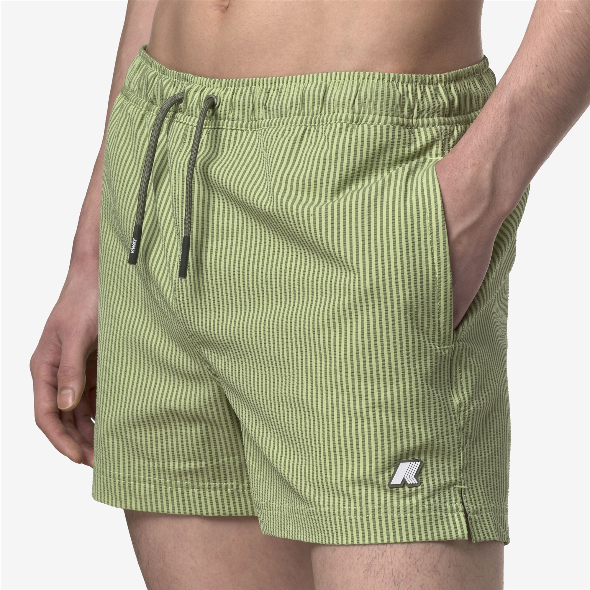 Bathing Suits_Man_HAZEL MID STRIPES BEACH_Swimming Trunks_Green Dk Lime - Green Lichen - Commercial 7